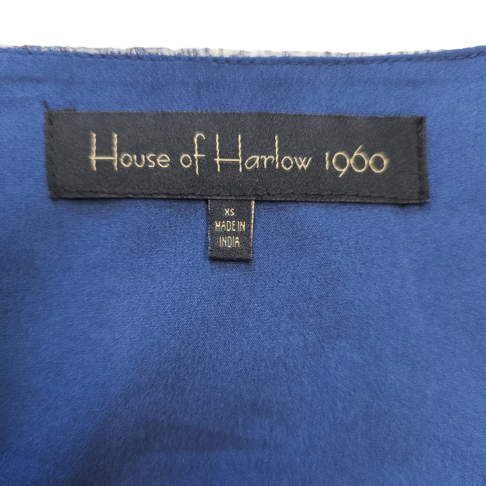 House of Harlow 1960 "Alba" Blue Mosaic Surplice Mini Dress | Size XS | - Picture 6 of 15